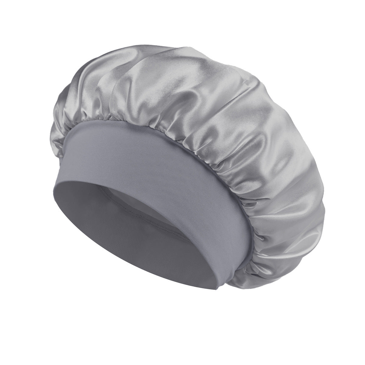 Solid Color Satin Wide Brim Nightcap