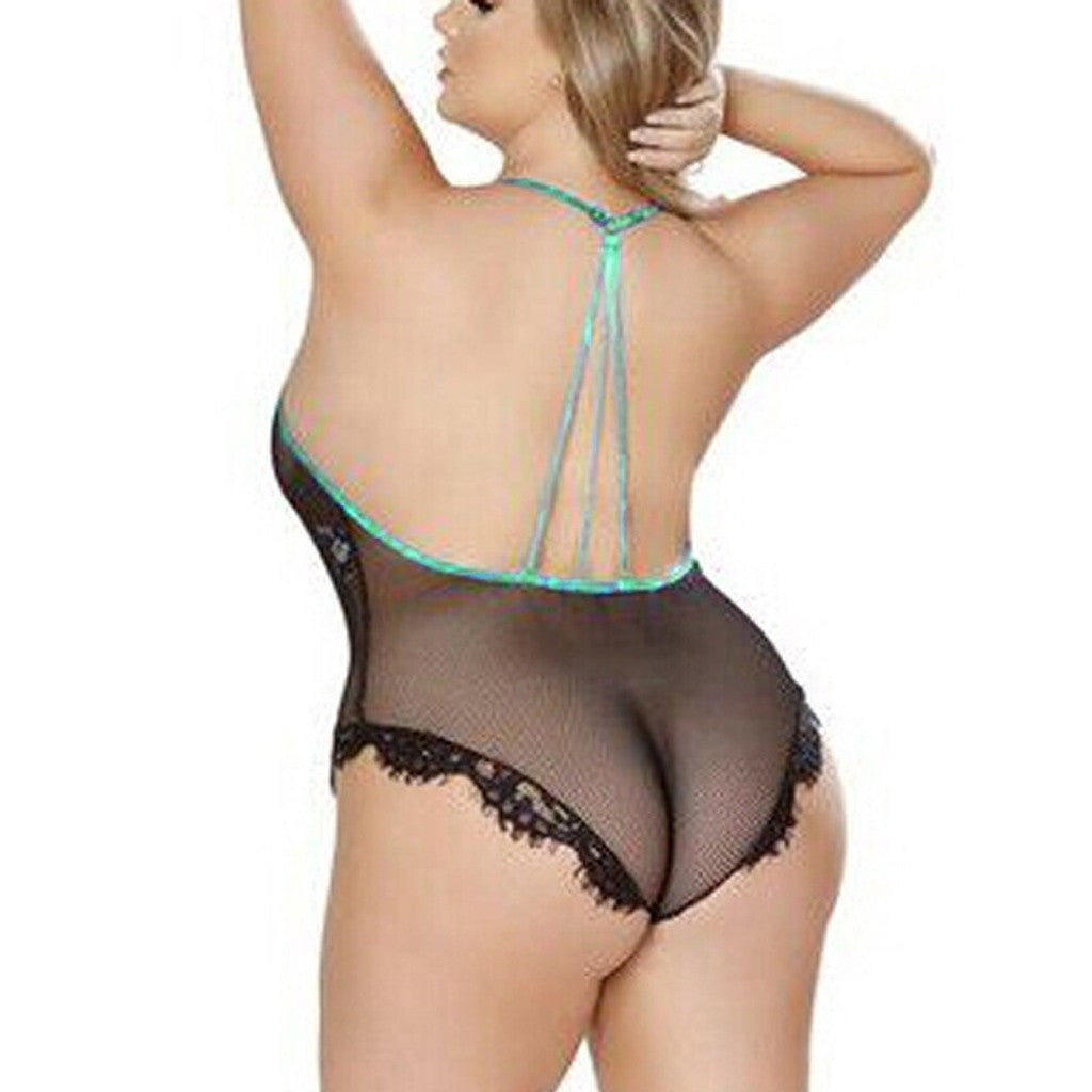 Lace V-Neck One-Piece Bodysuit
