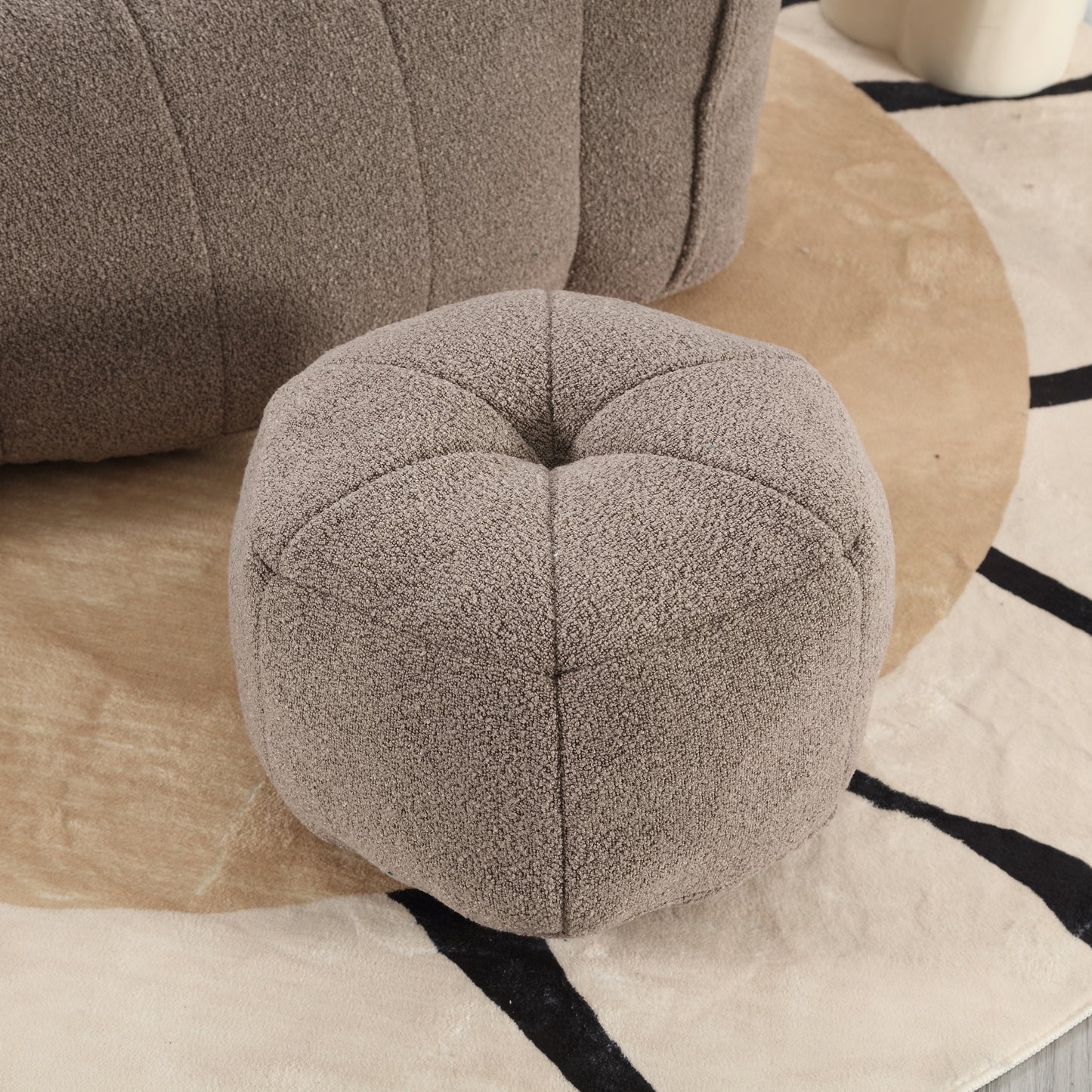 Soft Bean Bag Chair with Footstool - Coffee