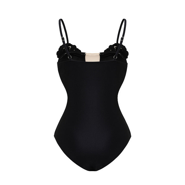 Rhinestone Rose Hot Spring One-piece Swimsuit
