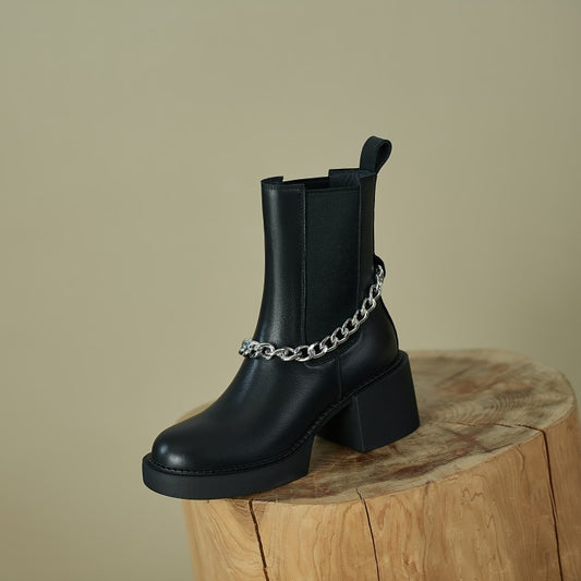 Ankle Chain Thick Soled Martin Boots