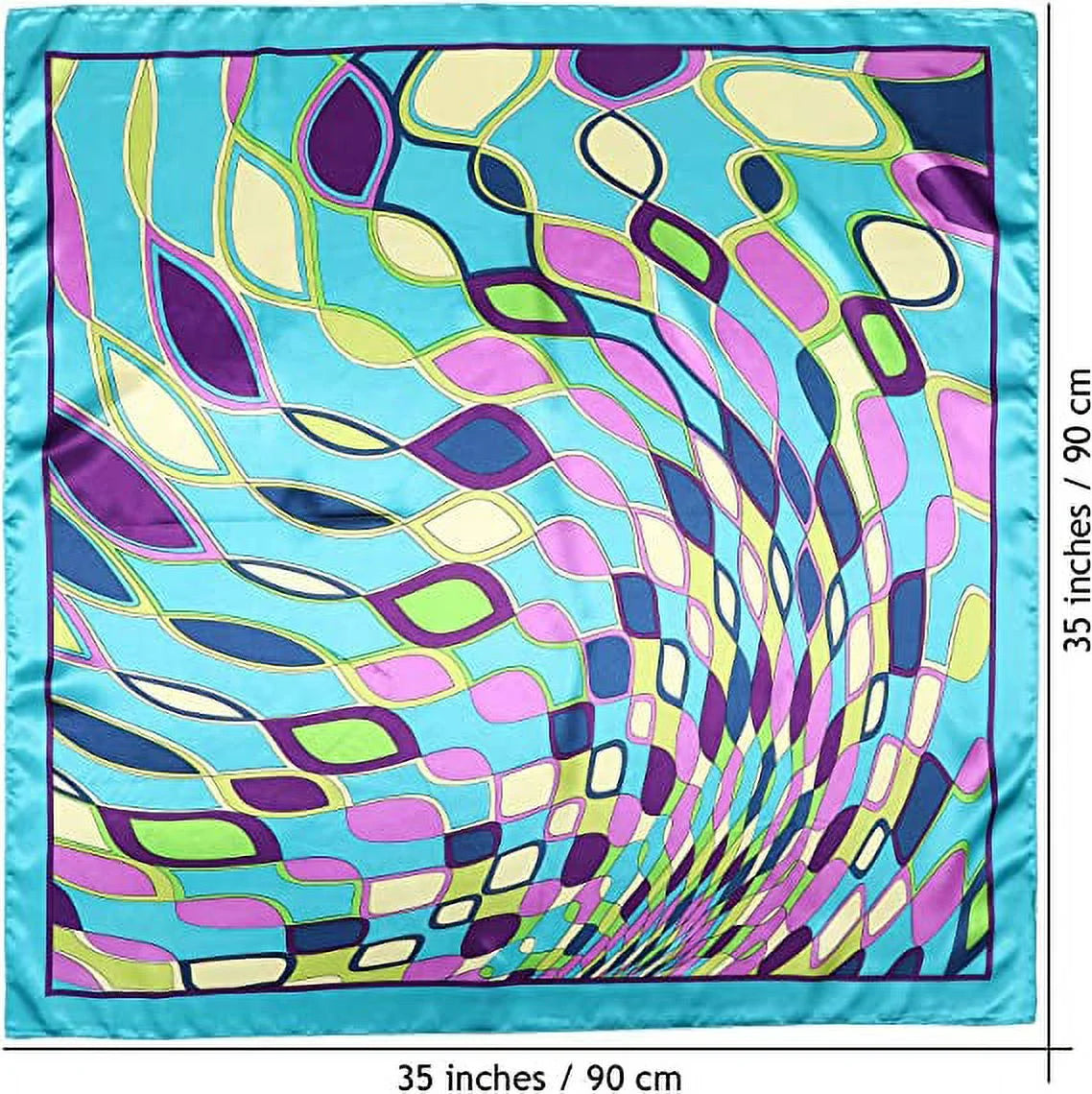 35” Large Satin Square Head Scarf - 2Pcs