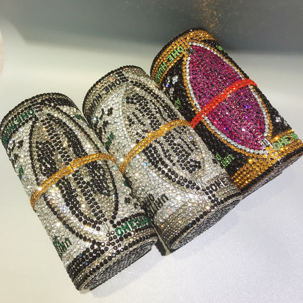 Roll Dollar Crystal Banquet Clutch