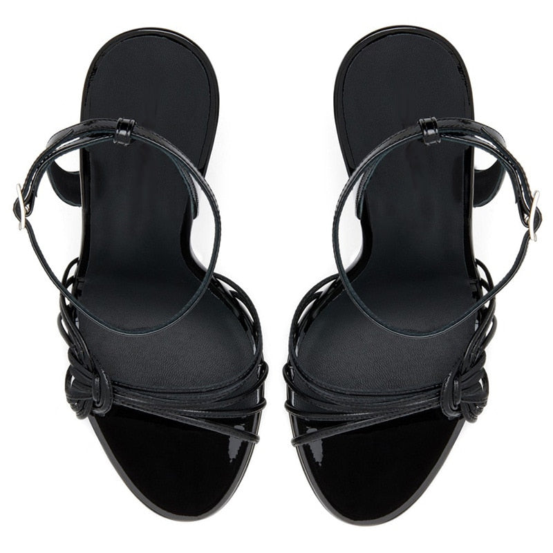 Ankle Strap Snakeskin Wedge Sandals