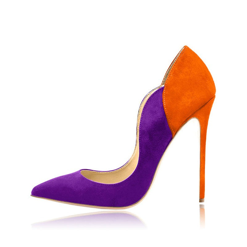 Suede Pointed Toe Shallow Mouth High Heels