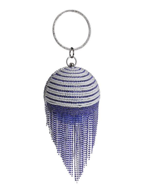 Diamond Tassel Pearl Beaded Clutch