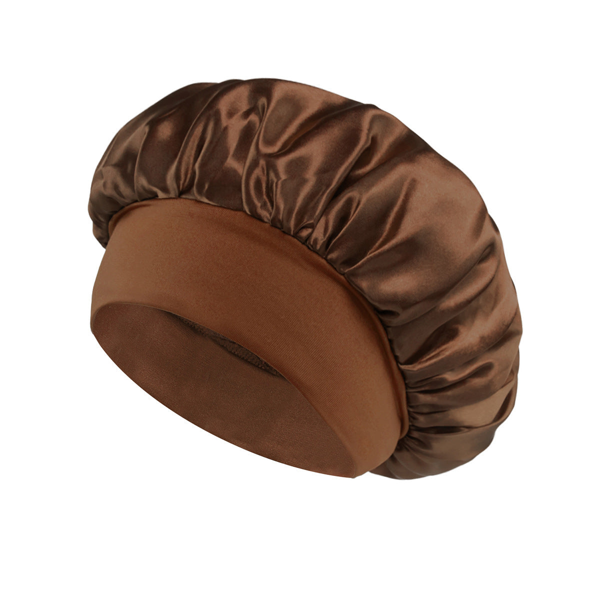 Solid Color Satin Wide Brim Nightcap