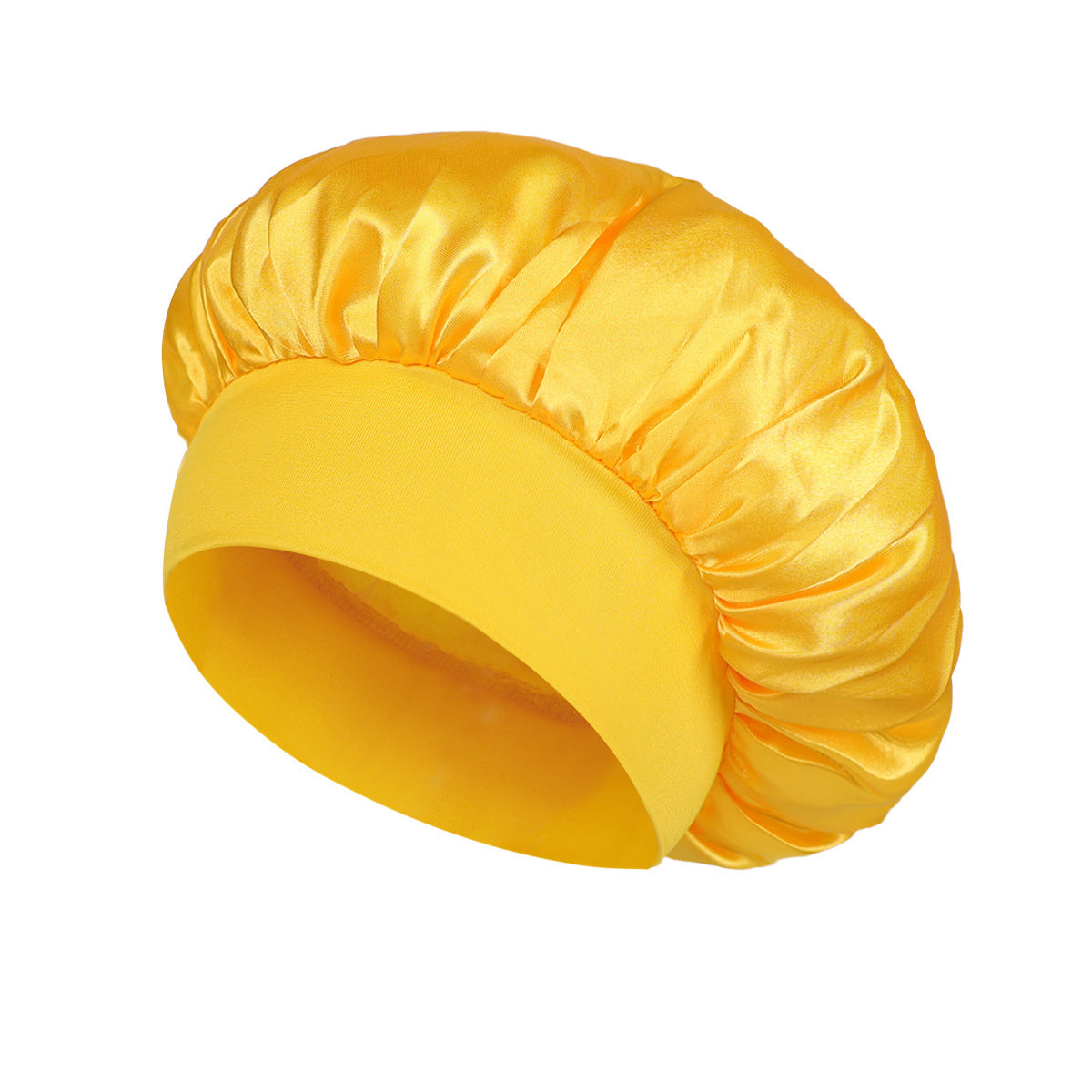Solid Color Satin Wide Brim Nightcap