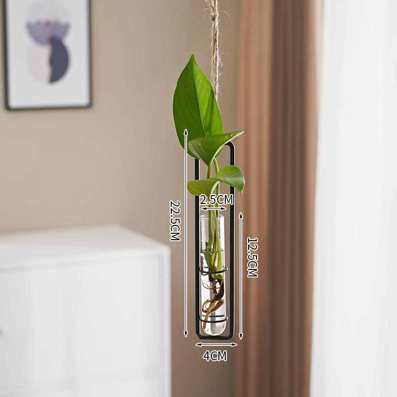 Scandinavian-Style Hanging Glass Hydroponic Vase