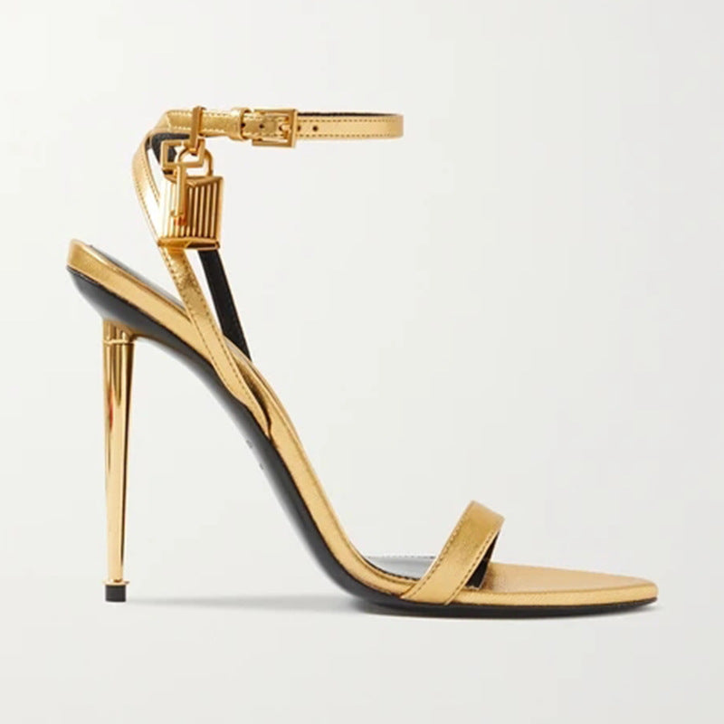Open Toe Ankle Lock High Heels