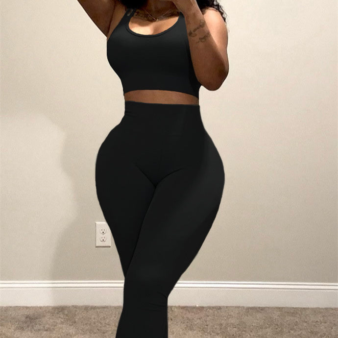 Two Piece Tights Camisole Sports Set