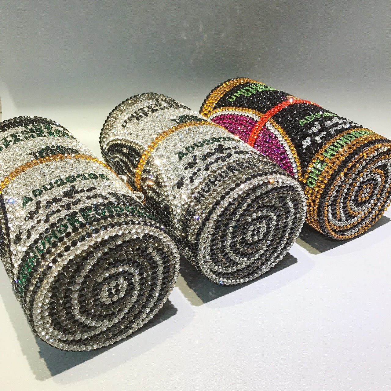 Roll Dollar Crystal Banquet Clutch