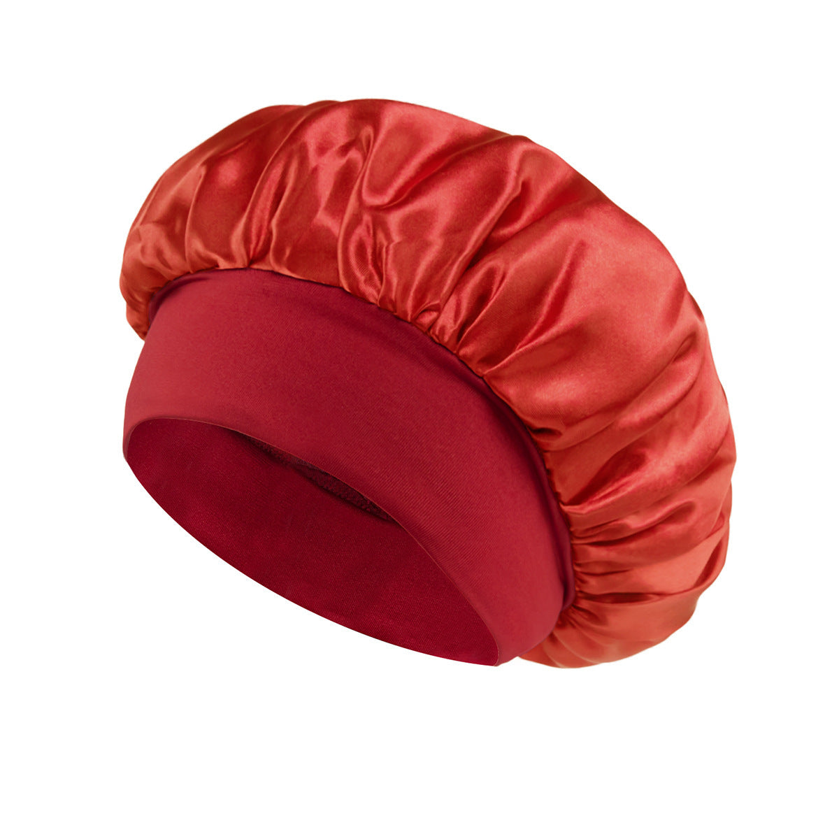 Solid Color Satin Wide Brim Nightcap