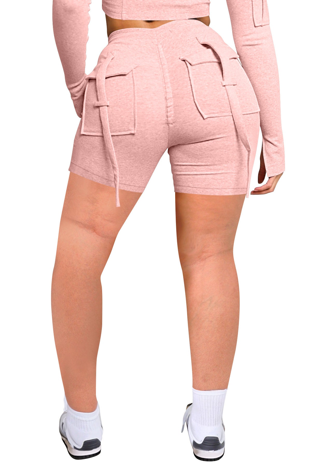 Cropped Sweatshirt Two-Piece Short Set