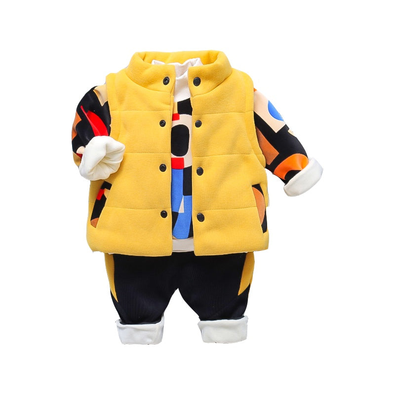 Plush Vest Thickened Sweater 3-piece Set