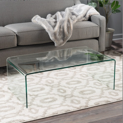 Tempered Bent Glass Coffee Table - US SHIPPING ONLY