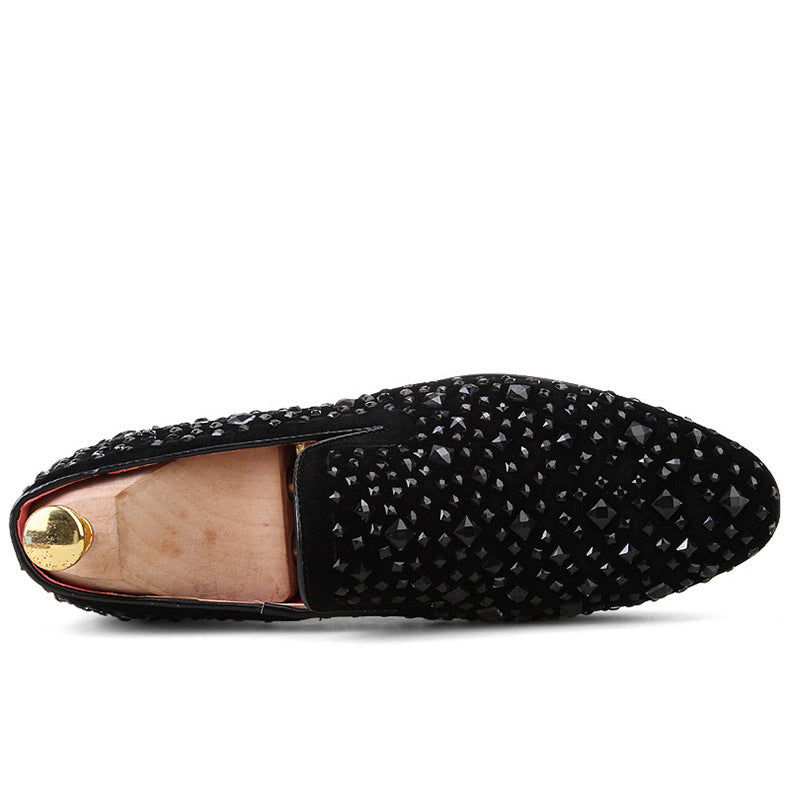 Spiked Suede Slip-On Dress Shoes