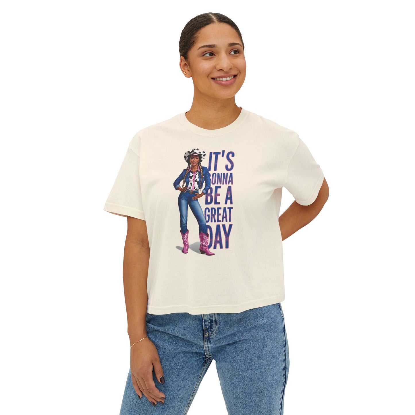 CAVIAR Great Day Cowgirl Boxy Tee