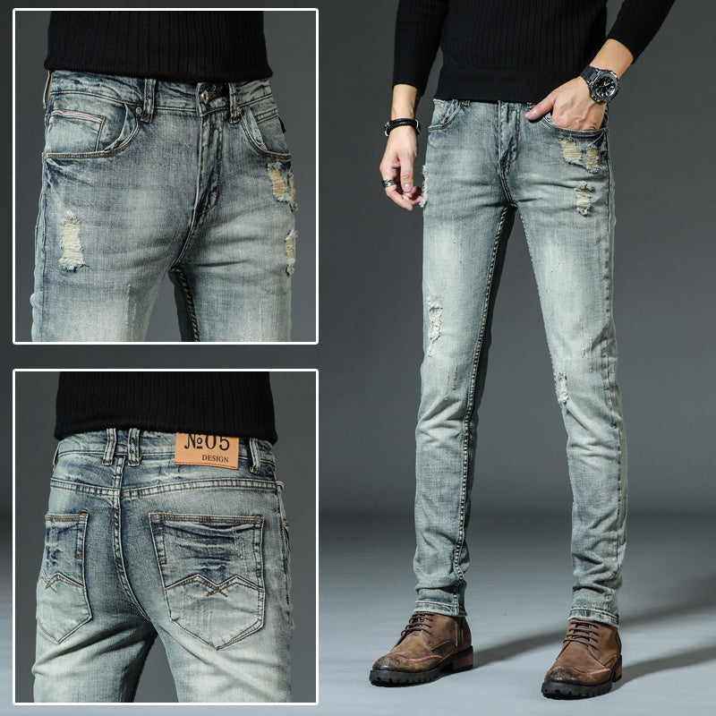 Slim Fit Straight Tube Jeans
