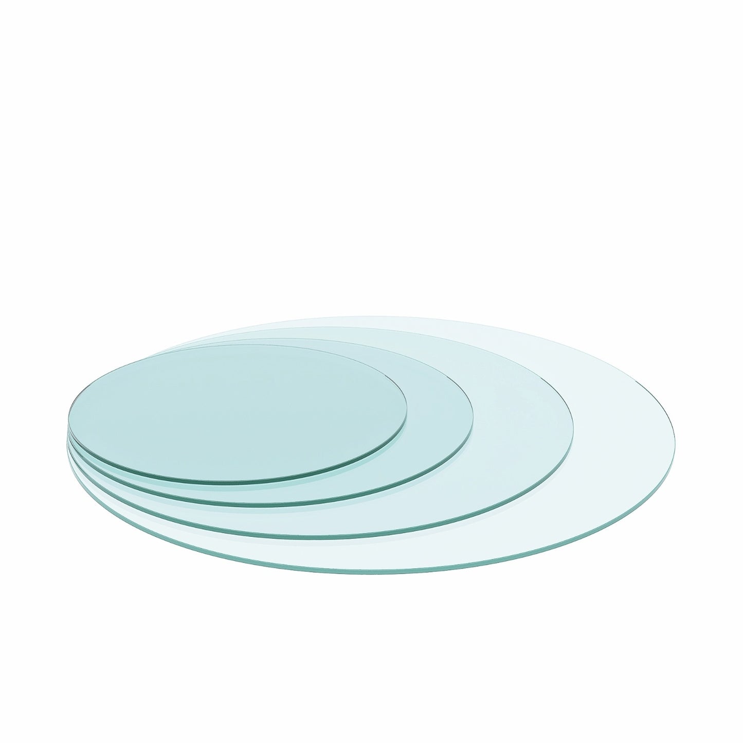 Round Tempered Glass Table - Thick Flat Polished Edge