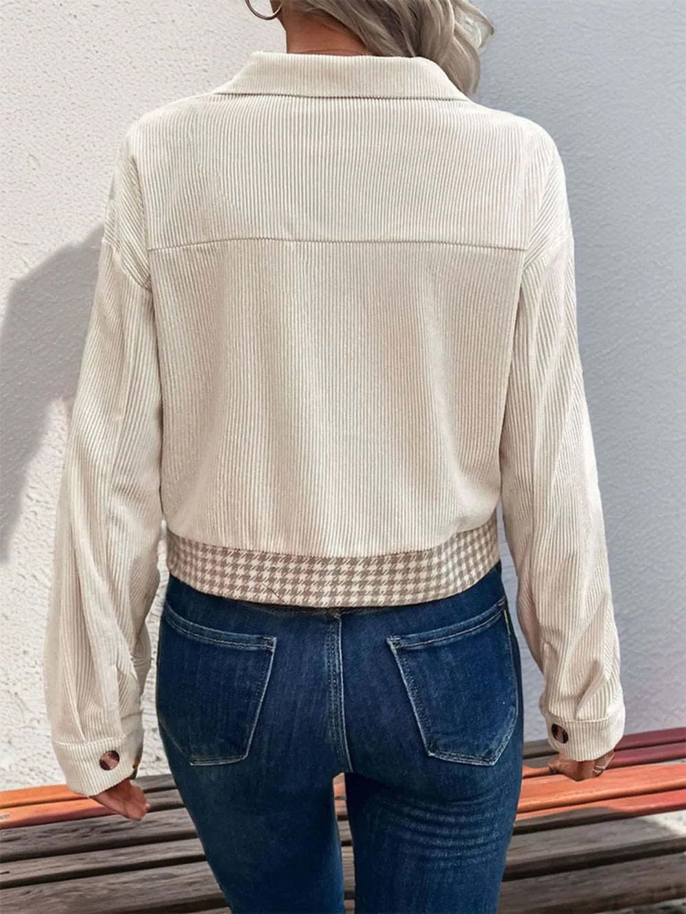 Pocketed Houndstooth Jacket