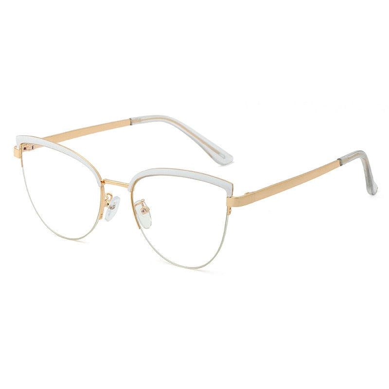 Vintage Cat Eye Anti-blue Light Metal Glasses