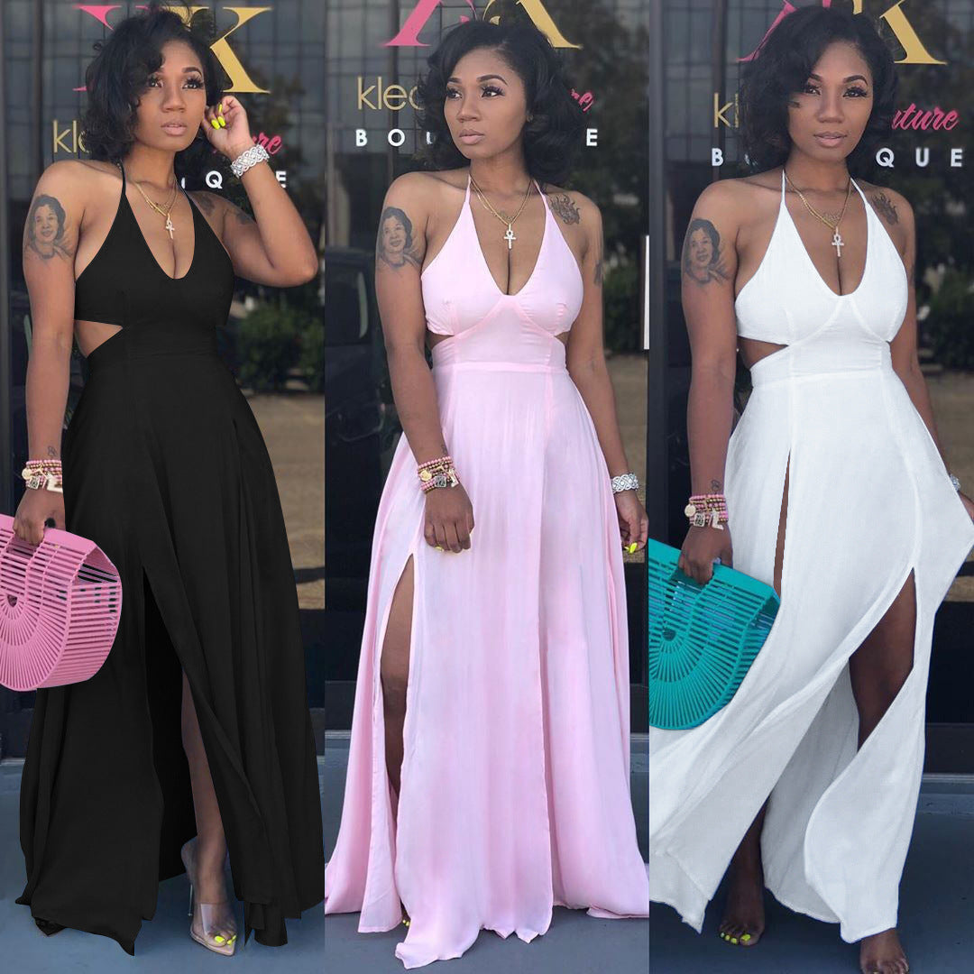 Slim Fit Hollow-out Camisole Waist-Baring Dress