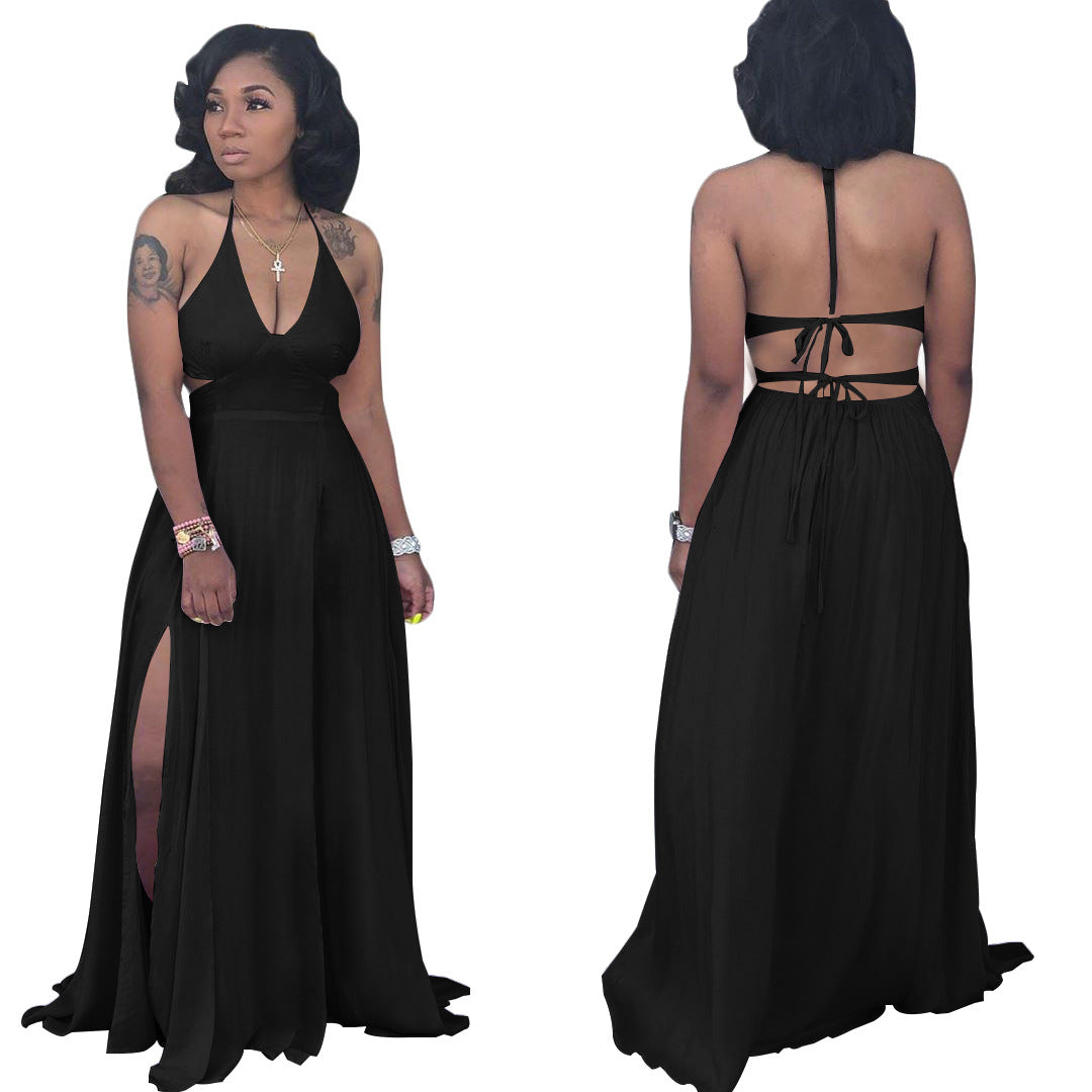 Slim Fit Hollow-out Camisole Waist-Baring Dress