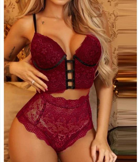 Seductive Lace Two-Piece Lingerie Set
