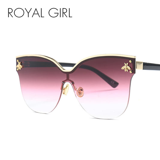 ROYAL GIRL Oversize Rimless Sunglasses UV400