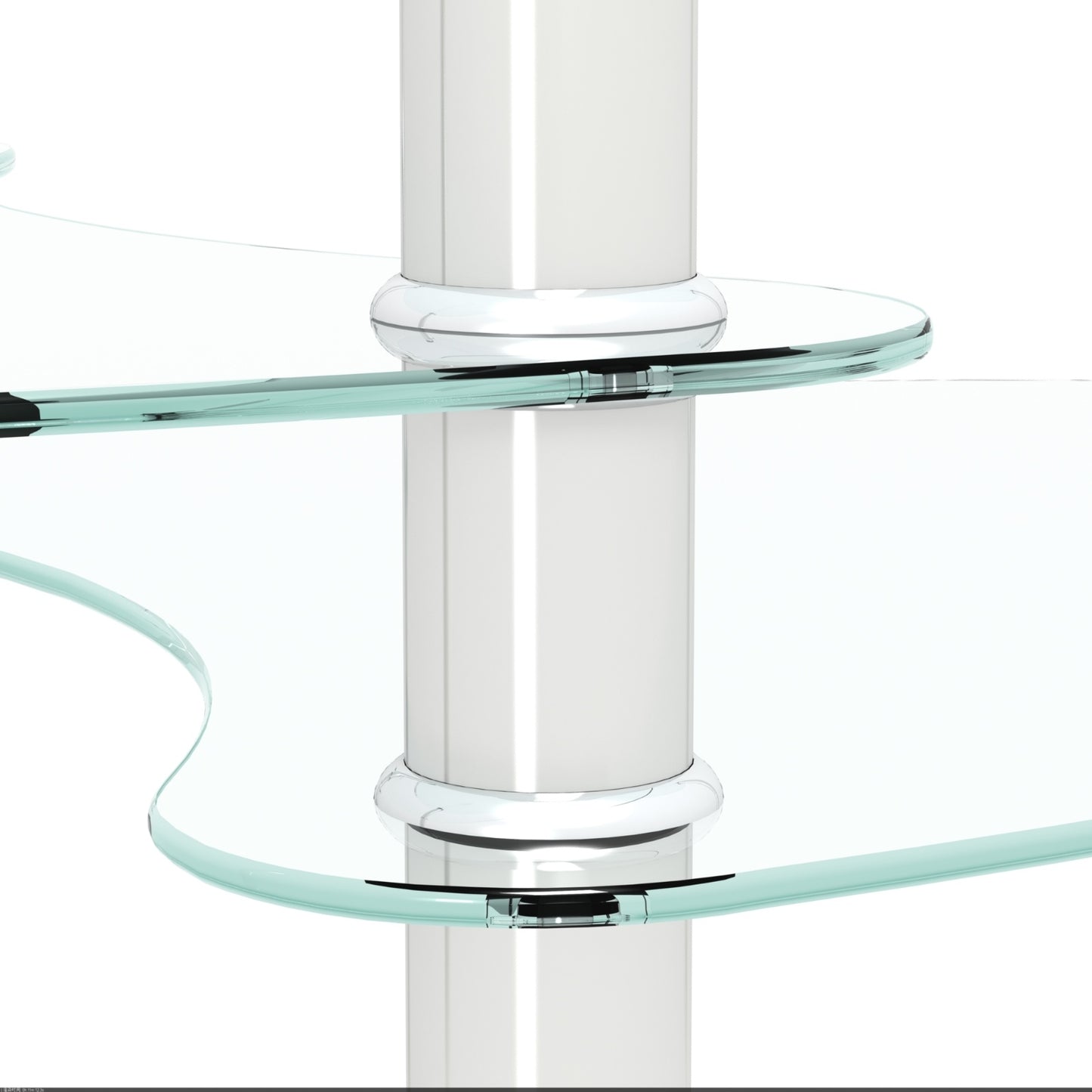 3-Layer Transparent Oval Glass Coffee Table with Stainless Steel Leg
