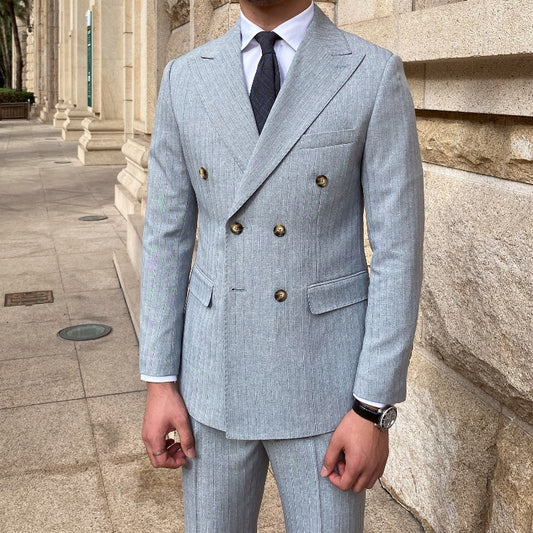 Mr. Lu San's Italian Naples Gun Collar Suit