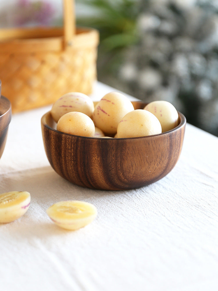 Natural Wooden Fruit Salad Bowl