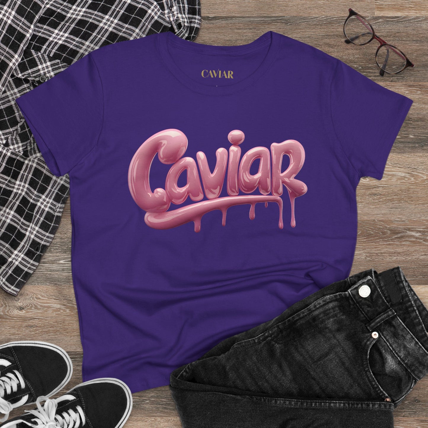 CAVIAR Pink Bubble Drip Tee