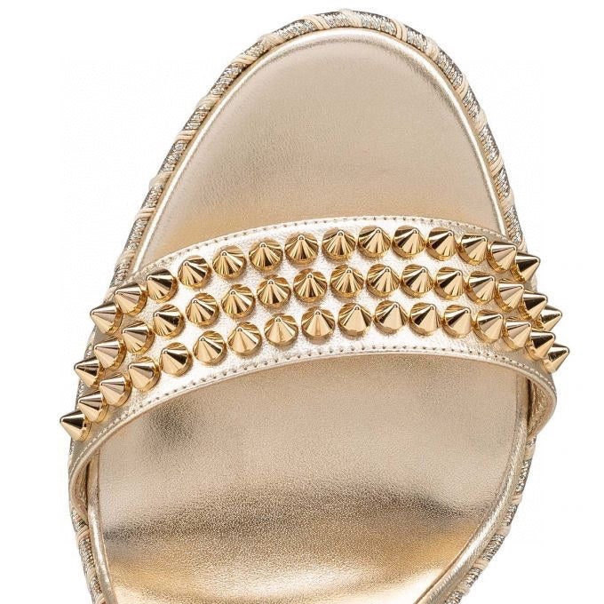 Rivet Buckle Wedge Heel Sandals
