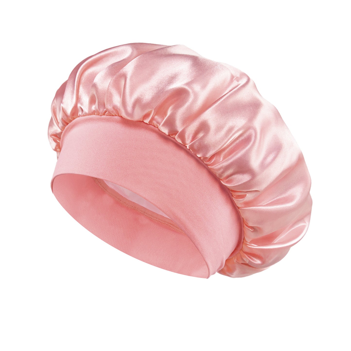 Solid Color Satin Wide Brim Nightcap