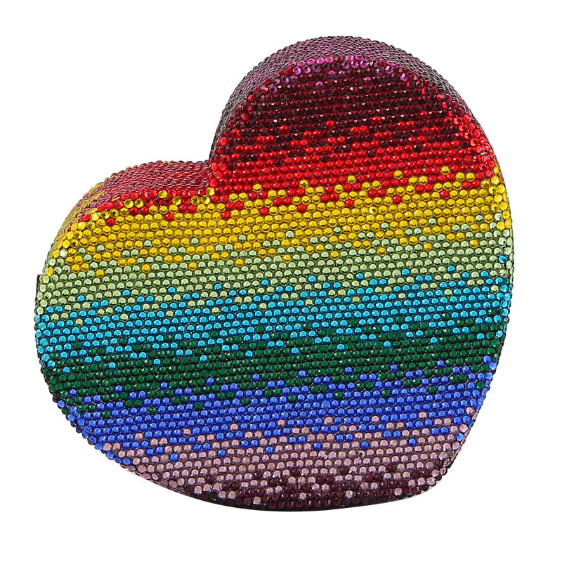 Diamond Heart Gradient Rainbow Clutch