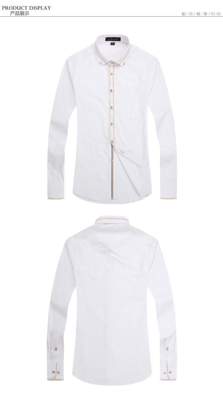 Embriodered Long Sleeve Button Down