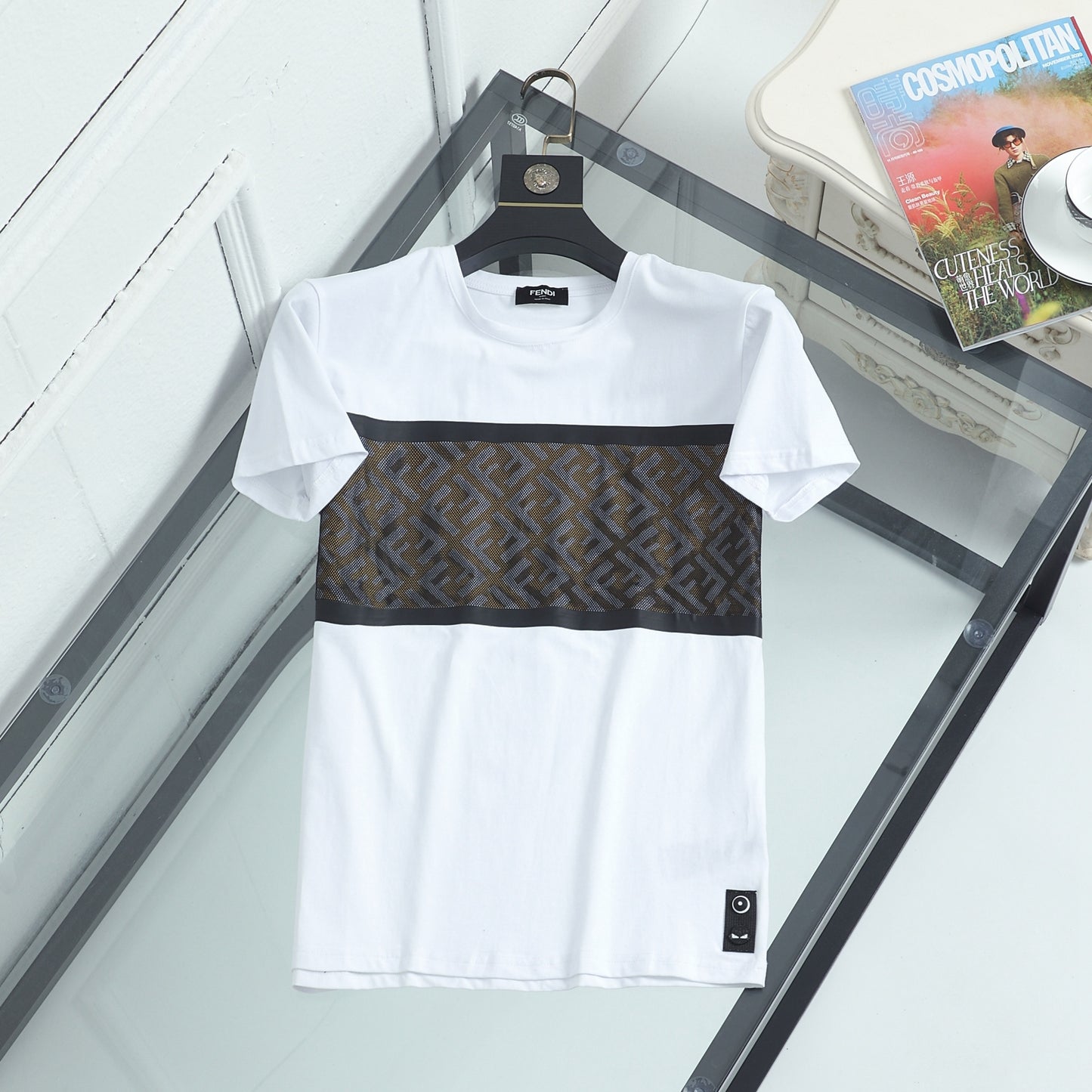 "F" Print mercerized Cotton Tee