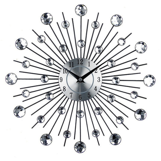 Mute Creative Round Art Electronic Wall Clock
