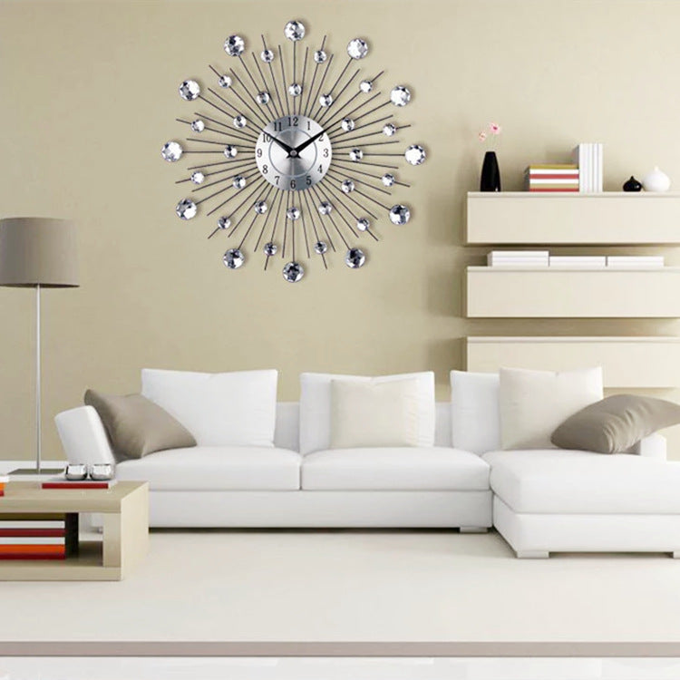 Mute Creative Round Art Electronic Wall Clock