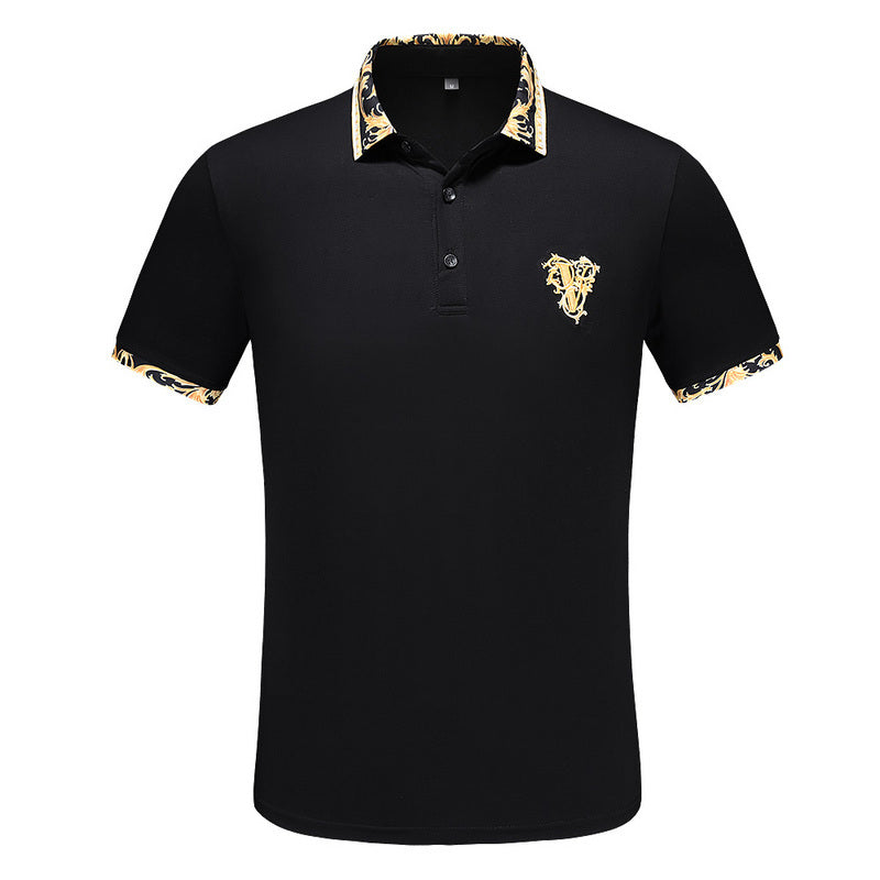 "V" Embroidery Short-sleeved Polo