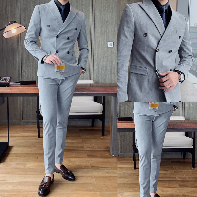 Double-Breasted Slim Fit Two-Piece Suit