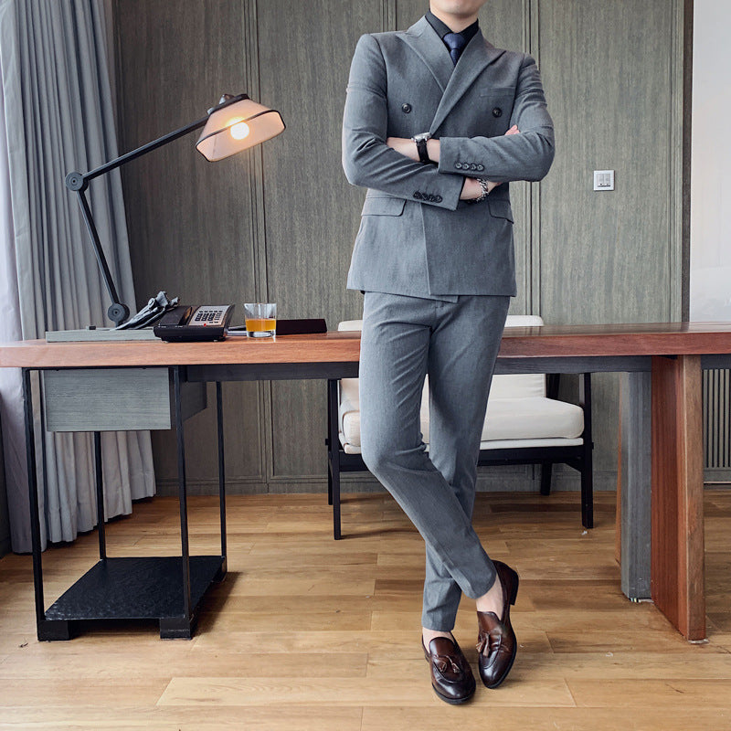Double-Breasted Slim Fit Two-Piece Suit