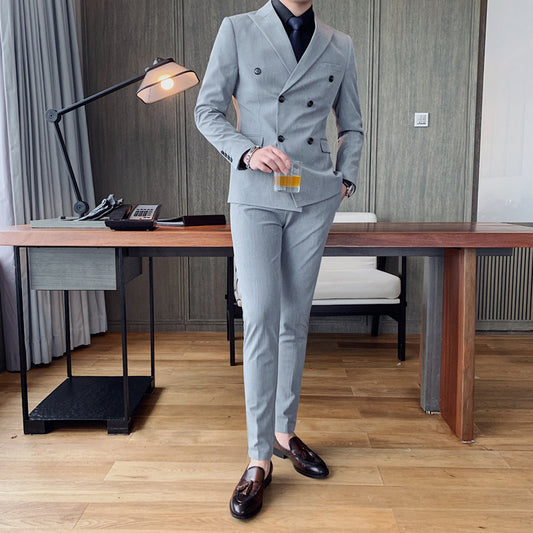 Double-Breasted Slim Fit Two-Piece Suit