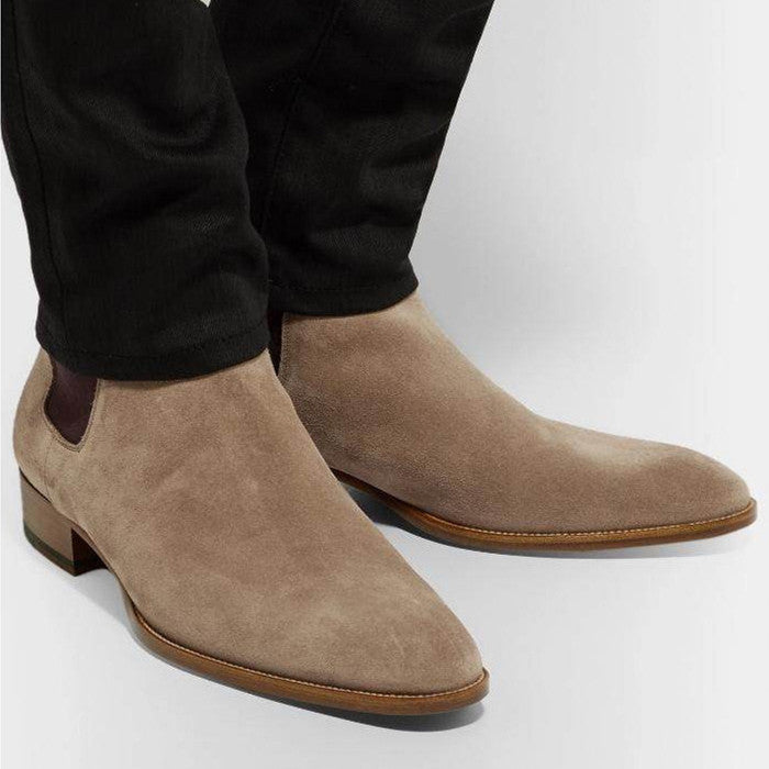 Suede Nubuck Pointed Toe Martin Boots