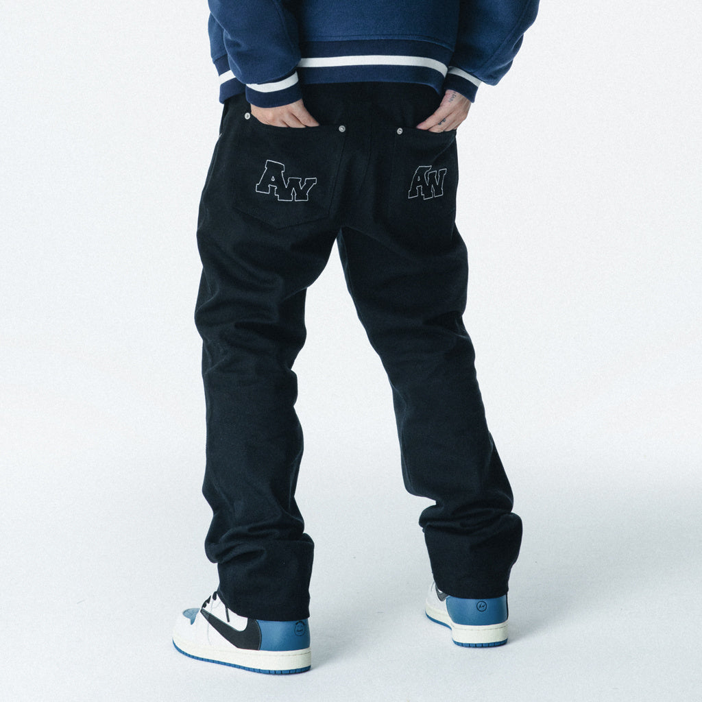 "Antidote"Print Straight Leg Jeans