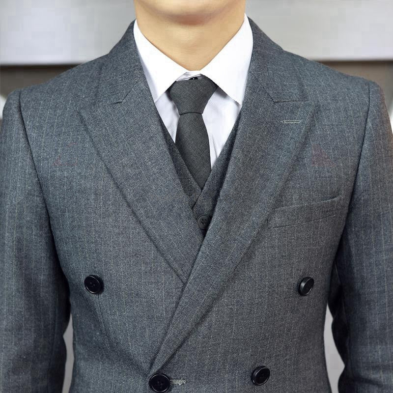 British Style Double Breasted Three Piece suit