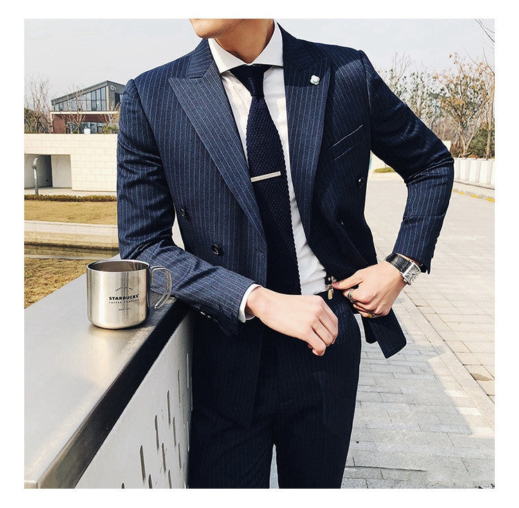 British Style Double Breasted Three Piece suit