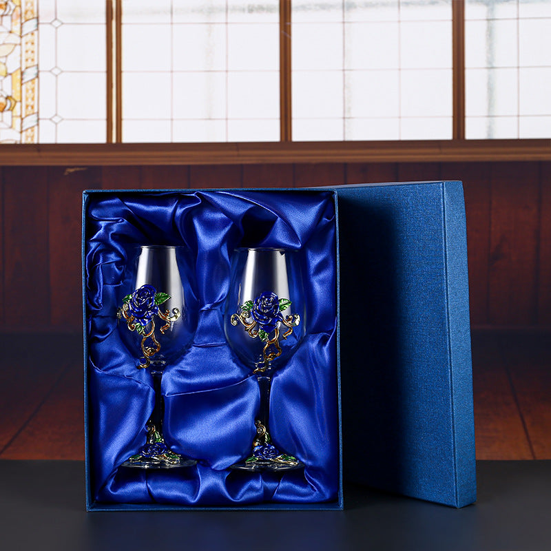 Enamel Crystal Glass Red Wine Glass Goblet Decanter